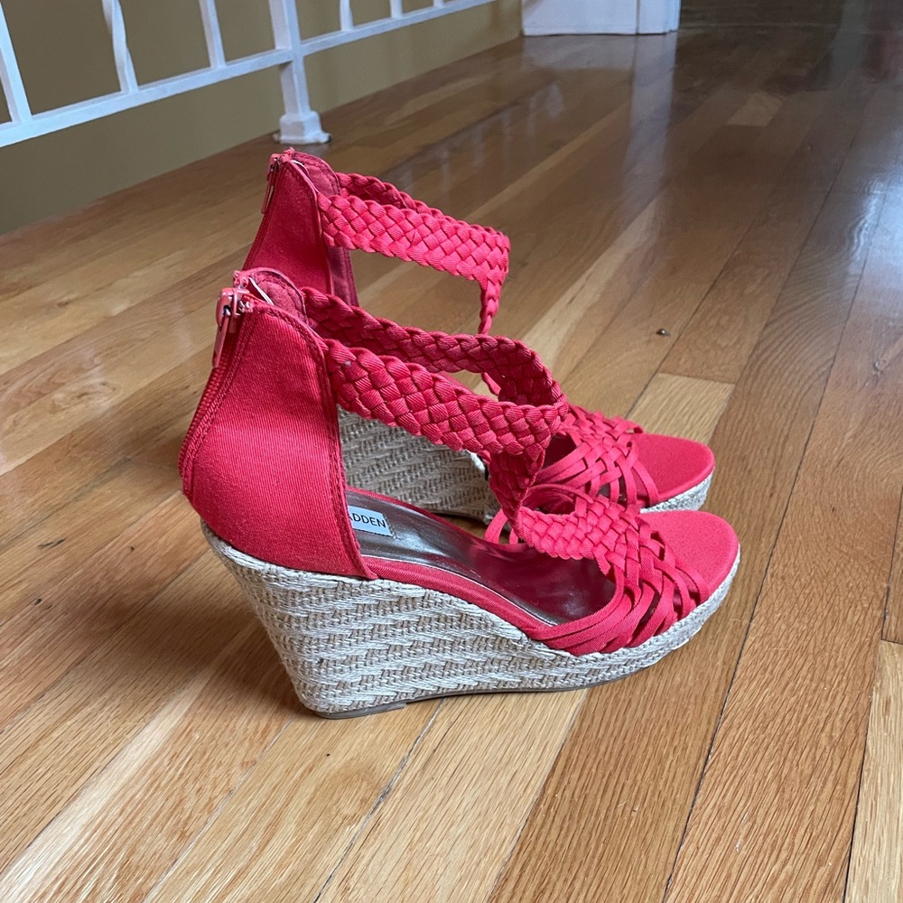 EUC Steve Madden Coral Espadrille Wedge Sandals Size 9.5